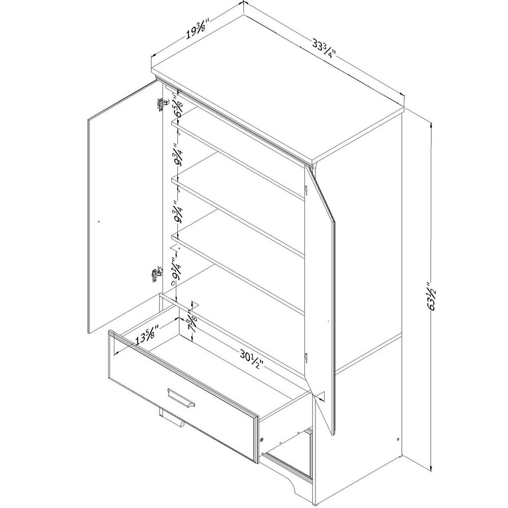 South Shore Versa Winter Oak Armoire 11299 - The Home Depot