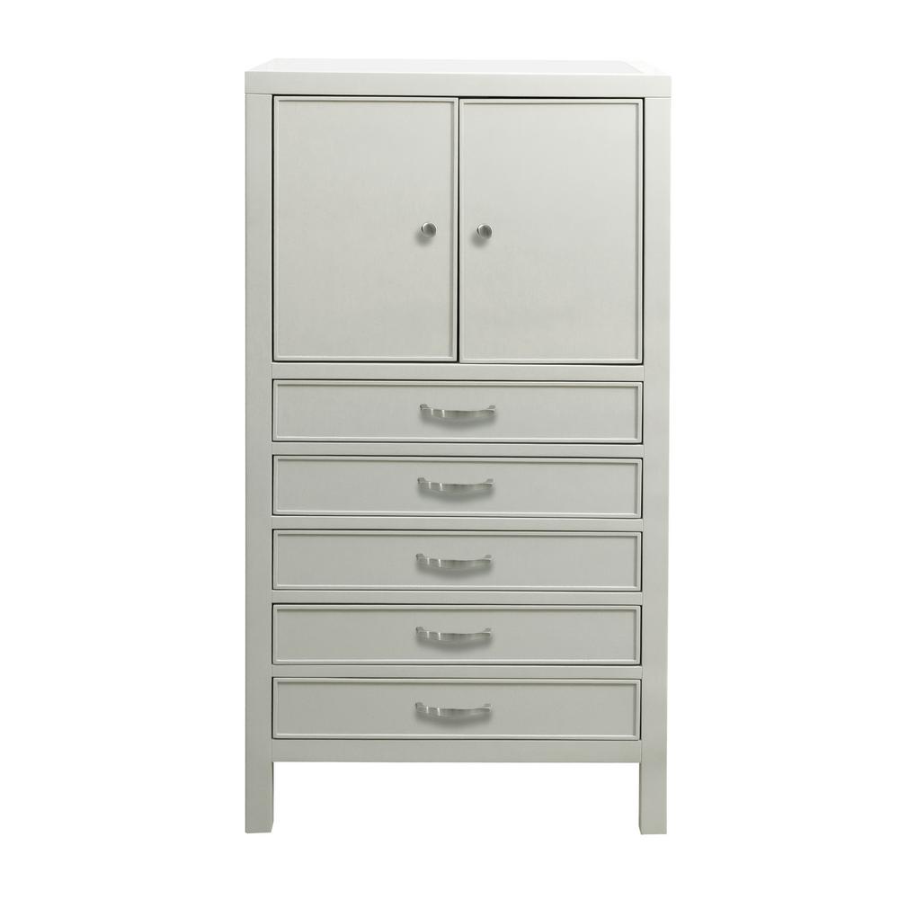 Homefare Modern Soft Grey 5 Drawer Jewelry Armoire Ds D229 053