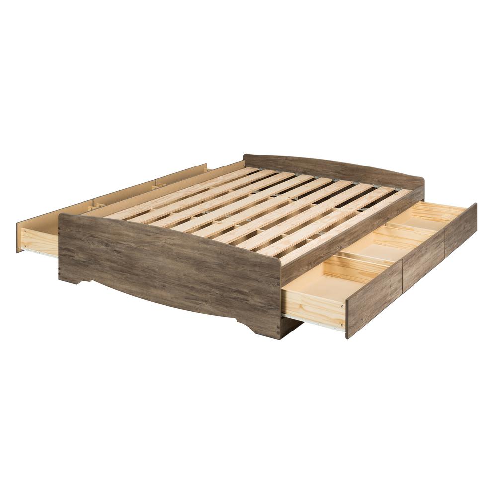 Prepac Mate S Drifted Gray Queen Platform Storage Bed With 6 Drawers Dbq 6200 3k The Home Depot Prepac Mate S Drifted Gray Queen, Platform Bed Frame With Storage Queen