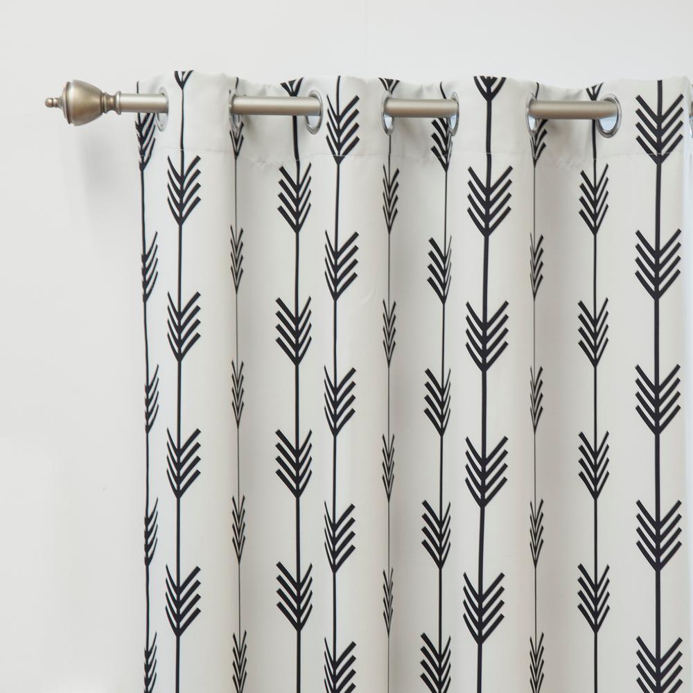 Best Home Fashion 84 In L Arrow Room Darkening Curtains In White