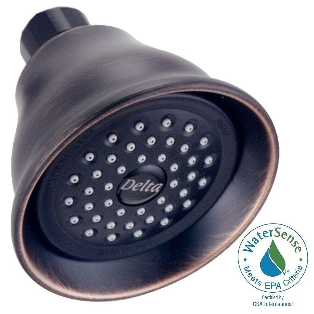 shower head venetian bronze delta fixed lahara spray homedepot