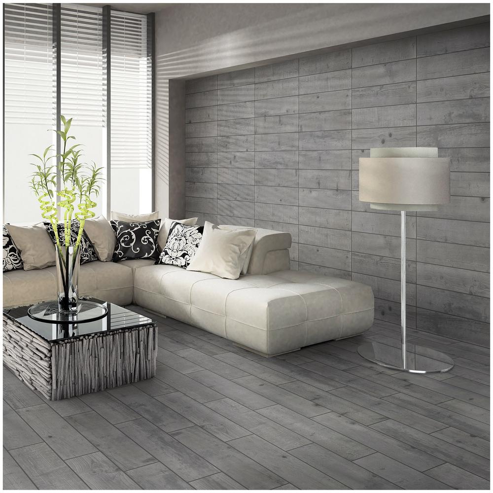 Florida Tile Home Collection Timber Grey 6 In X 24 In Porcelain Floor And Wall Tile 14 Sq Ft Case