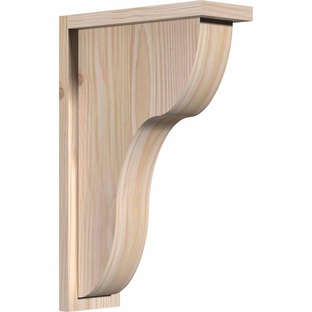 5 1//2 Width x 8 Depth x 8 Height Ekena Millwork COR06X08X08DEL01SDF Del Monte Smooth Corbel with Backplate Douglas Fir