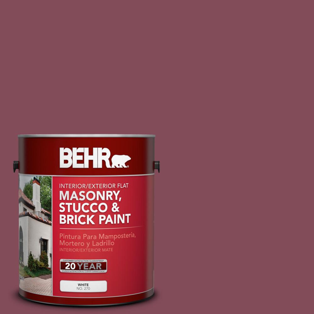 Behr 1 Gal Ppu1 15 So Merlot Flat Interior Exterior Masonry Ppu1 15 So Merlot Flat Interior Exterior Masonry