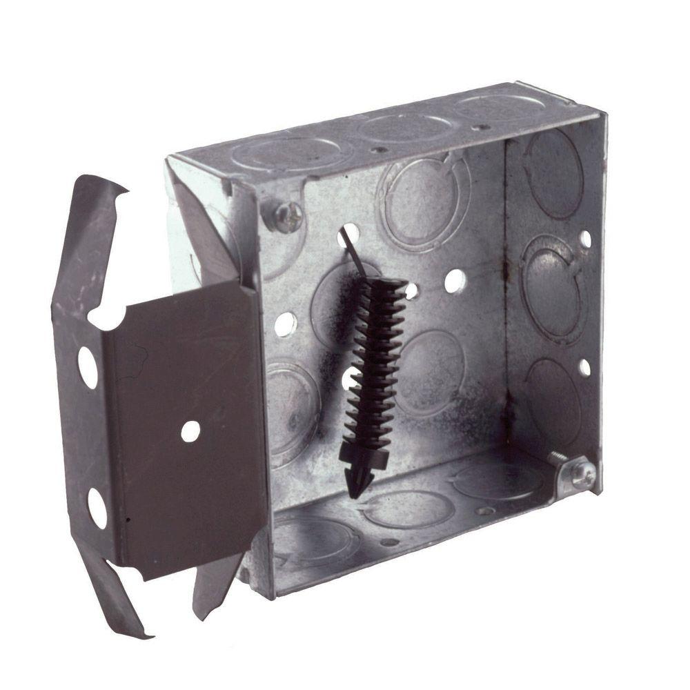 RACO 4 in. Welded Square Electrical Box, Bracket227 The Home Depot