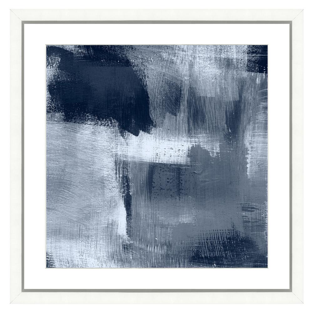 Vintage Print Gallery Navy Blue Abstract I Framed Archival