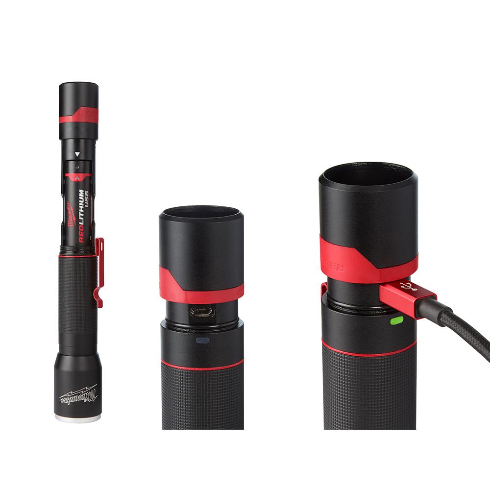 Milwaukee Rechargeable Aluminum Flashlight 700 Lumen LED Redlithium