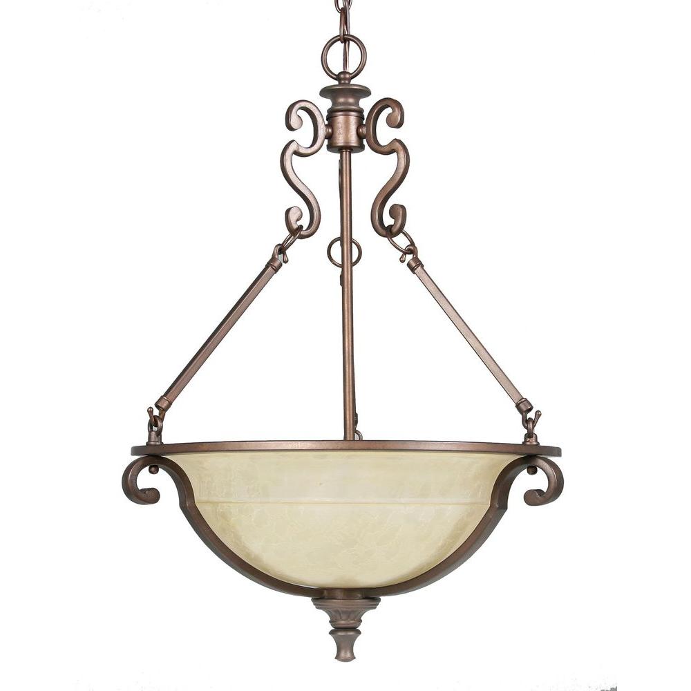 Home Decorators Collection Fairview 3 Light Heritage Bronze Bowl Pendant