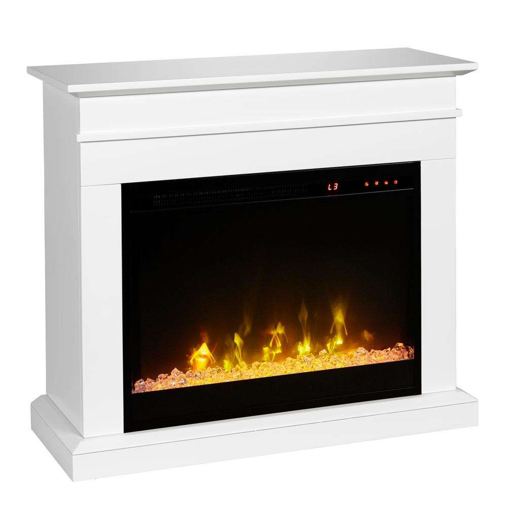 C3 Jasmine 31 In Mantel With A 23 In Electric Fireplace In White