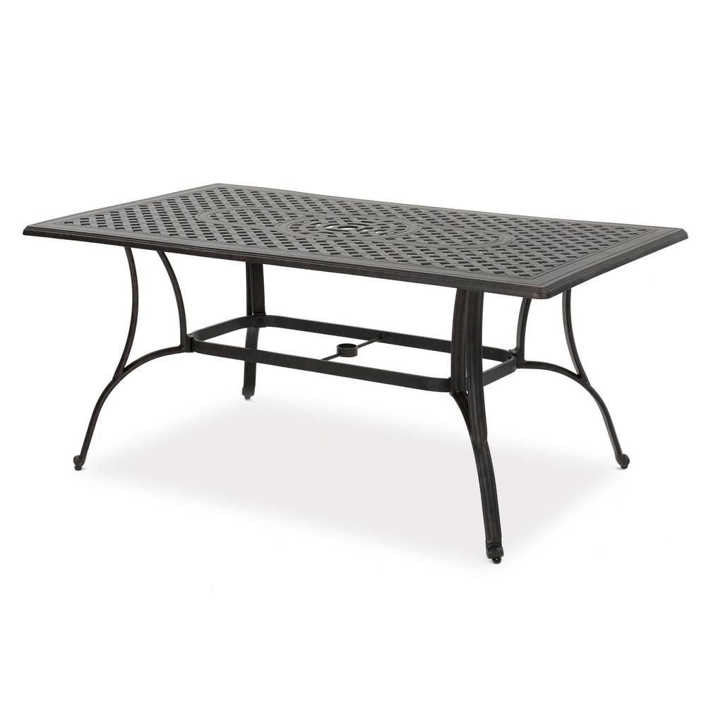 Noble House Alfresco Bronze Rectangular Aluminum Outdoor Dining Table