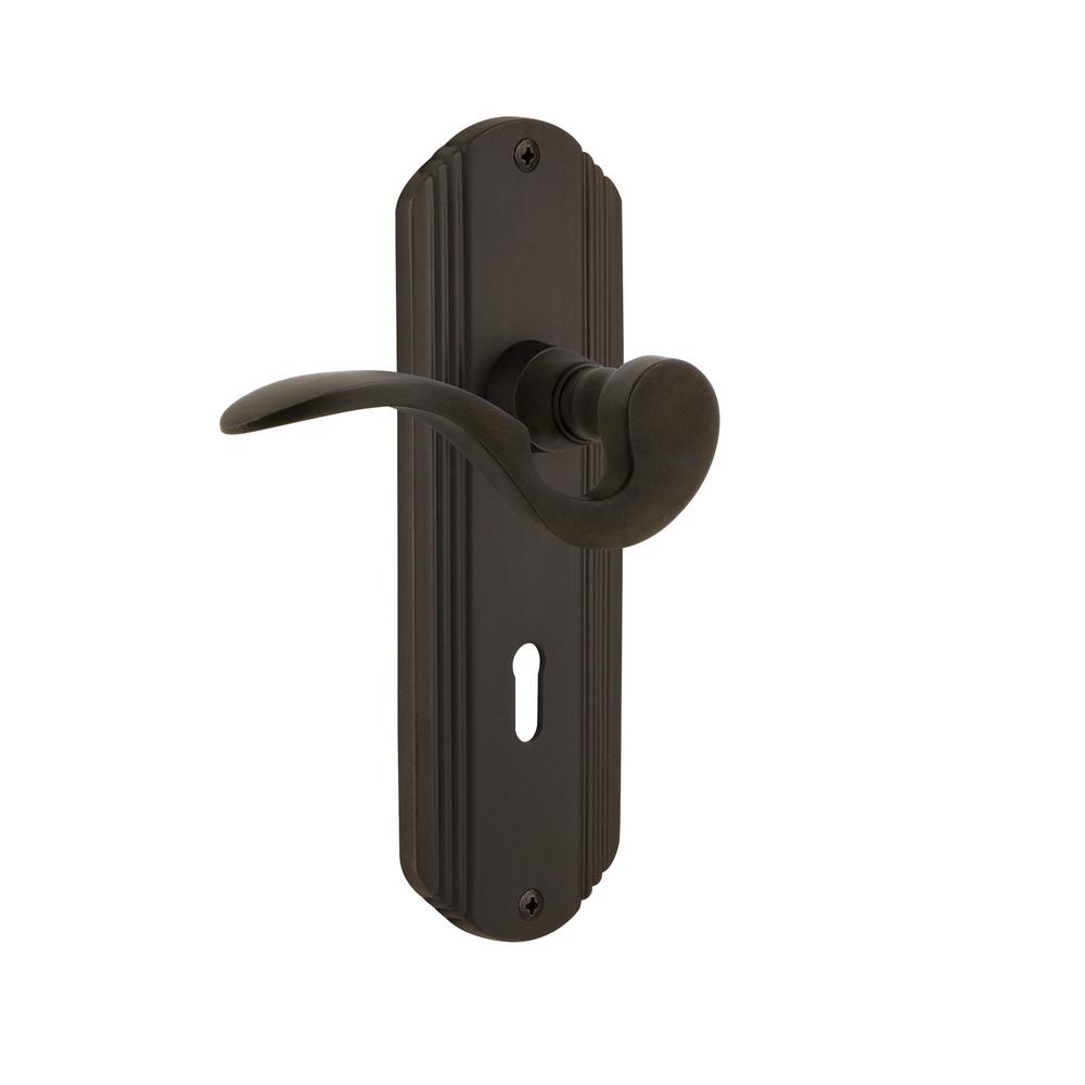 Single Dummy Nostalgic Warehouse Deco Plate with Parlor Lever Oil-Rubbed Bronze