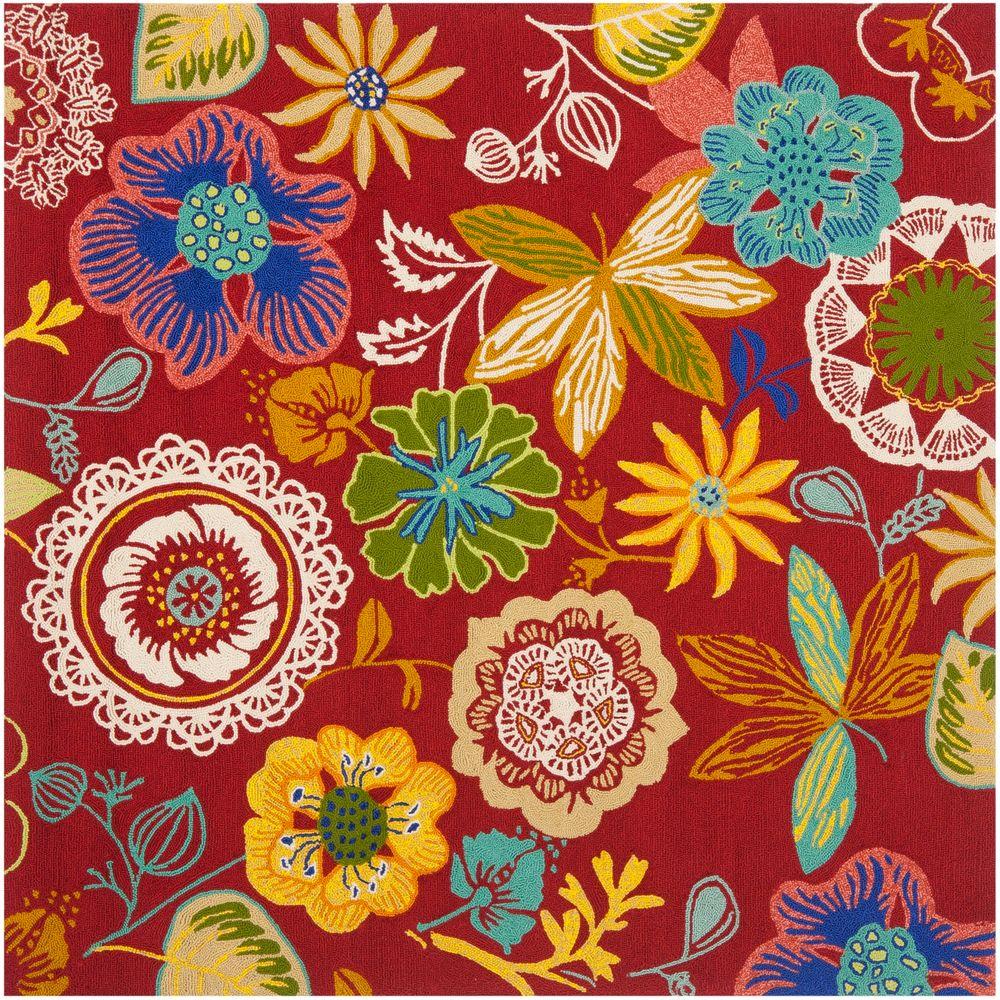 Safavieh Four Seasons Red Multi 8 Ft X Square Area Rug
