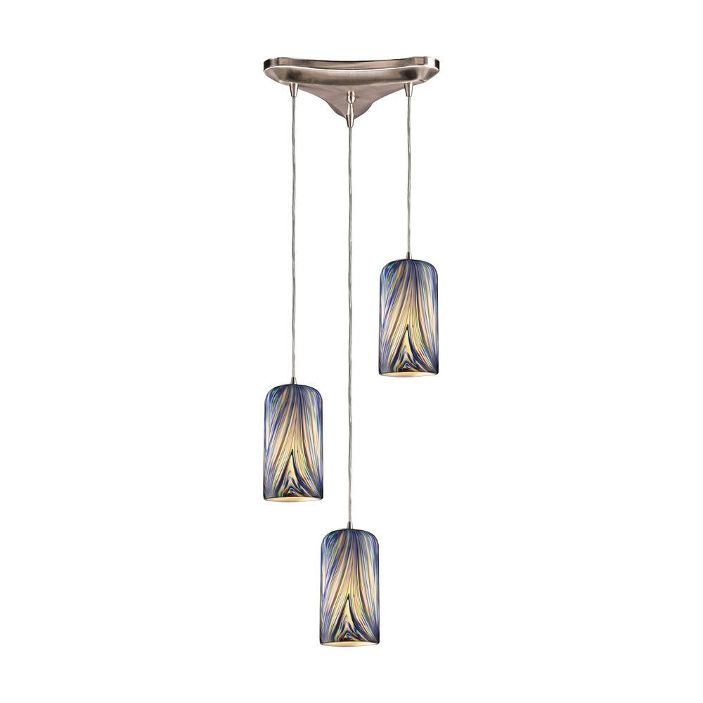 Titan Lighting Molten 3 Light Satin Nickel Ceiling Mount Pendant Titan Lighting Molten 3 Light Satin Nickel Ceiling Mount Pendant Tn 5490 The Home Depot