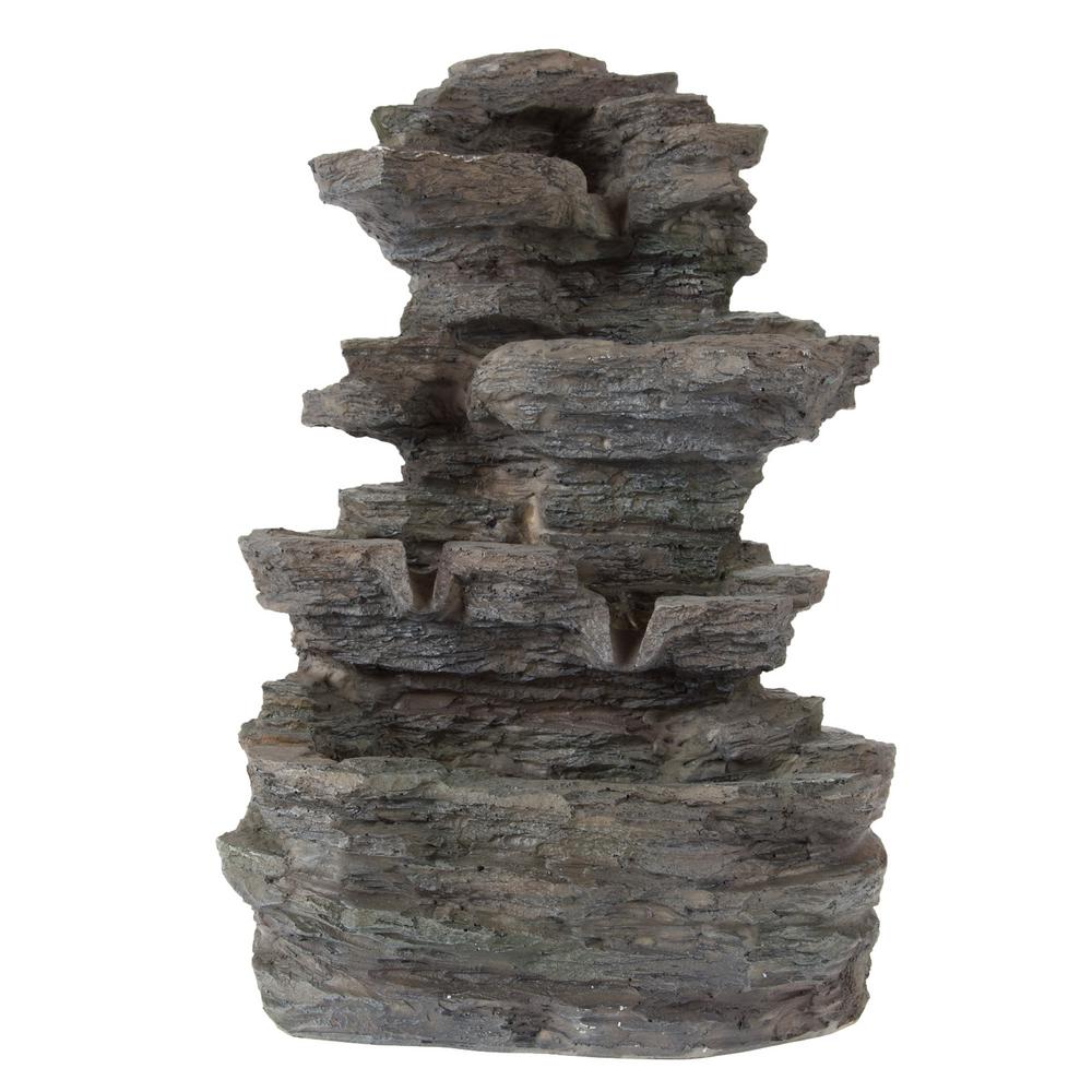 Indoor Oudoor Waterfall Feature with LED Lights /& Pump Decorative Fountain for Stress Relief S.Y Water Fountain Cascading Resin-Rock Tabletop Fountain 38 x 19 x 18 inches