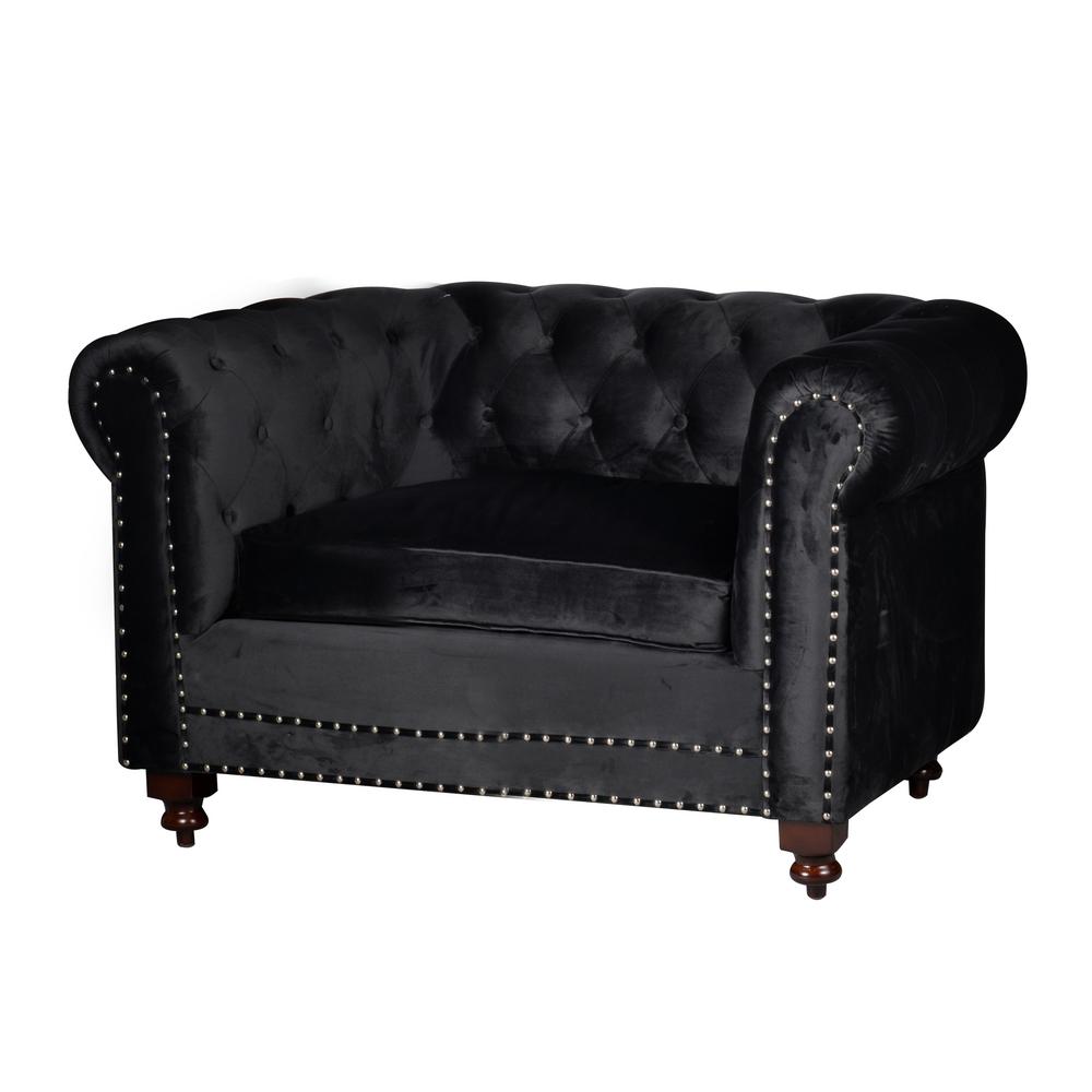 A B Home Modern Black Polyester Sofa 43282 The Depot