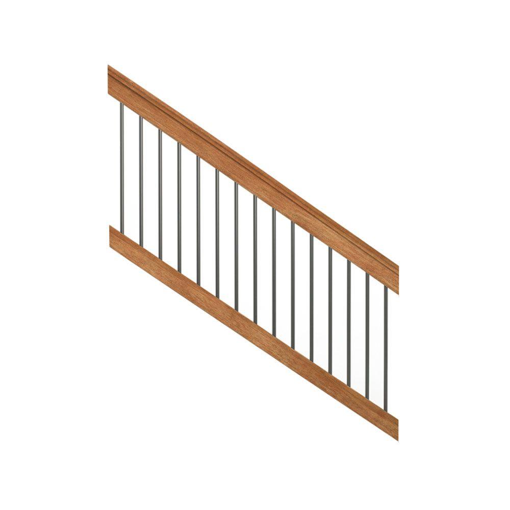 Cedar Tone Stair Deck Railing Kit, Premade Outdoor Stairs Home Depot