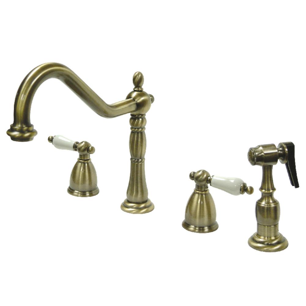 Antique Brass Kingston Brass Basic Kitchen Faucets Hkb1793plbs 64 1000 