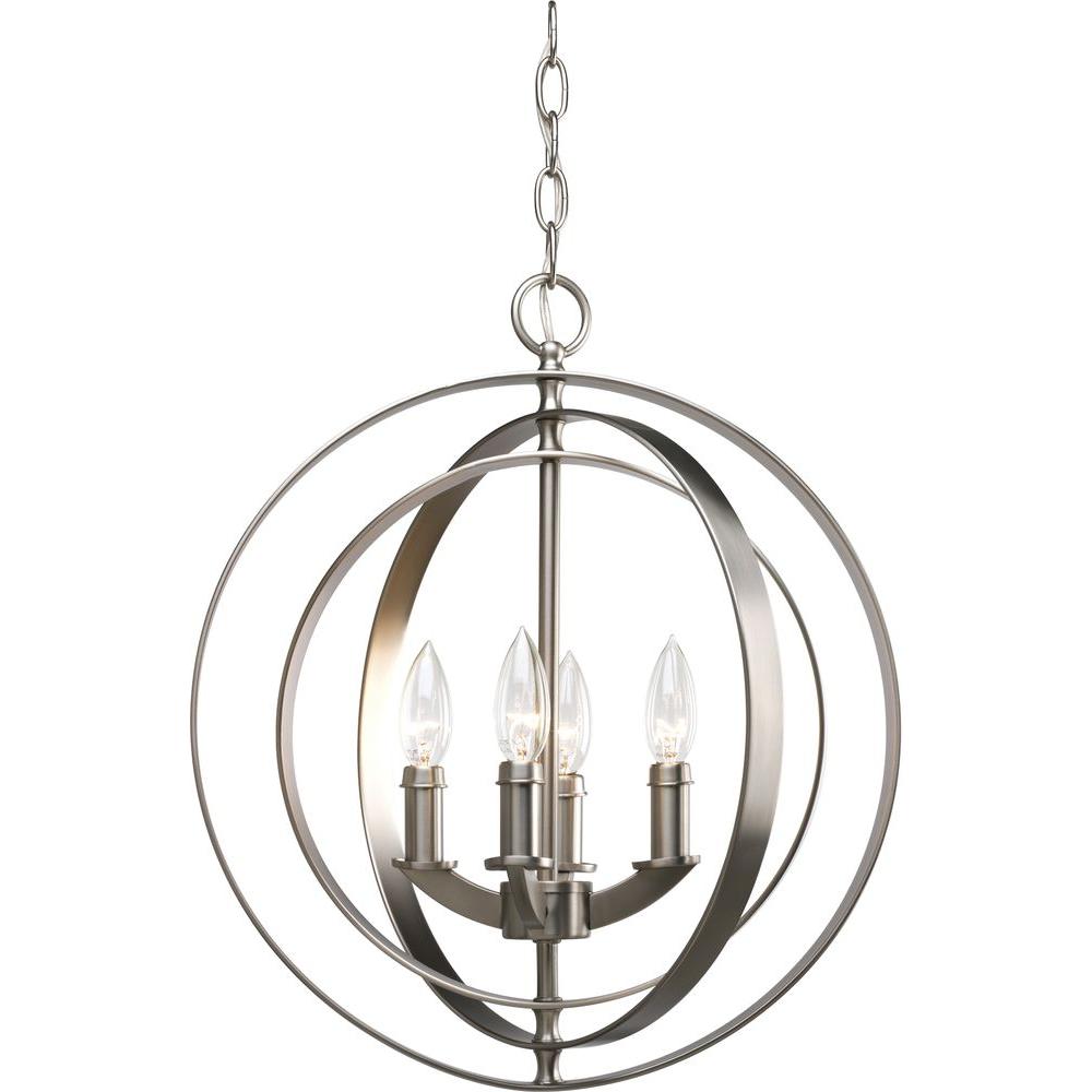 Progress Lighting Equinox 4 Light Burnished Silver Entryway Orb Progress Lighting Equinox 4 Light