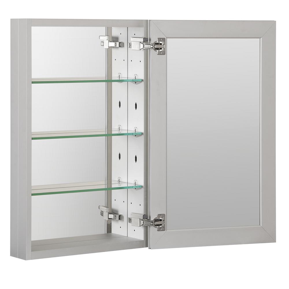 Boyel Living 19 In X 30 In Recessed Or Surface Frameless 1 Door Medicine Cabinet With 3 Adjustable Shelves Kfmmc1930 Sa The Home Depot