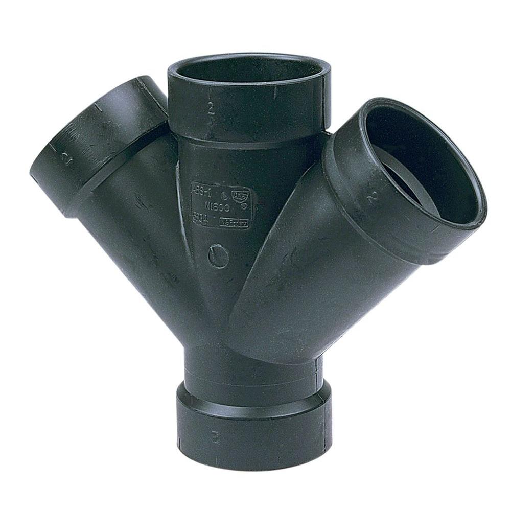 4 inch x 4 inch x 3 inch x 3 inch ABS DWV All-Hub Double Wye