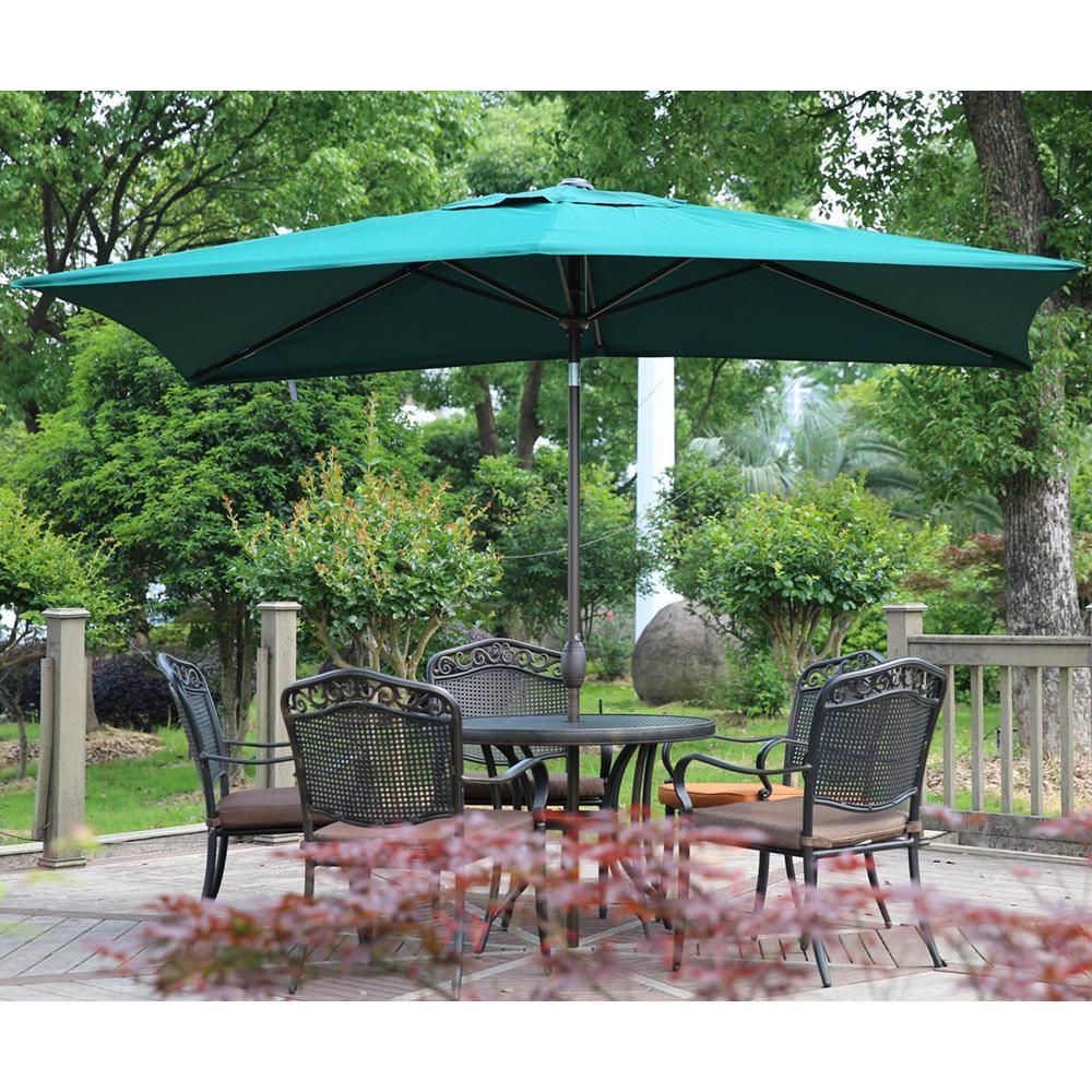 6 5 By 10 Ft Abba Patio Rectangular Patio Outdoor Market Table Umbrella With Push Button Tilt And Crank Beige Cisne Com Pe