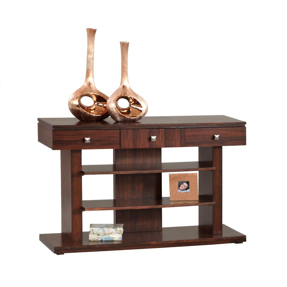 Safavieh Katie 43 in. Dark Brown Standard Rectangle Wood Console Table