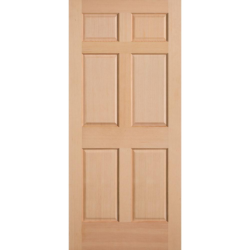 Masonite 36 in. x 80 in. 6-Panel Unfinished Fir Front Exterior Door