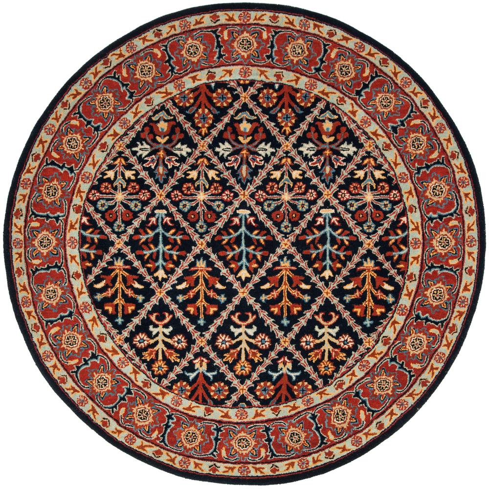 Safavieh Heritage Navy/Red 6 ft. x 6 ft. Round Area RugHG738N6R The