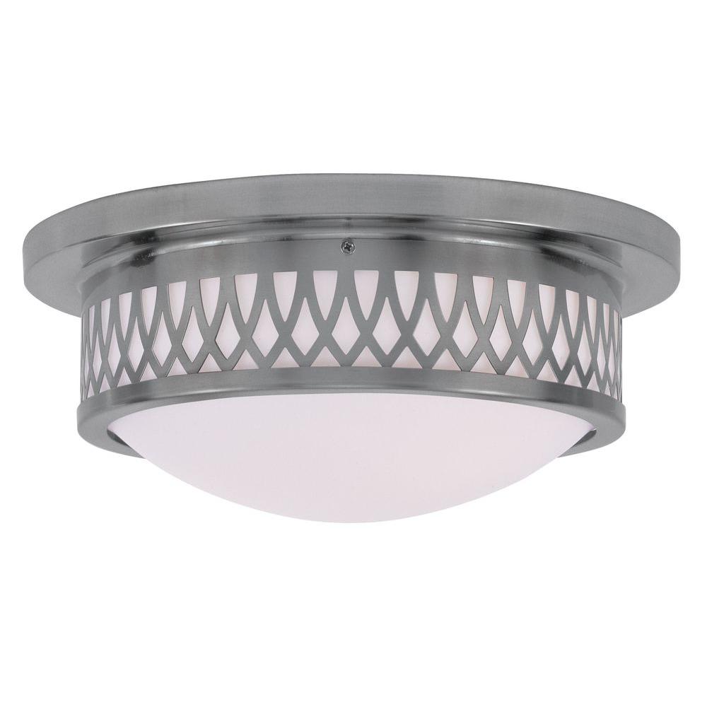 Livex Lighting Providence 2Light Ceiling Brushed Nickel Incandescent