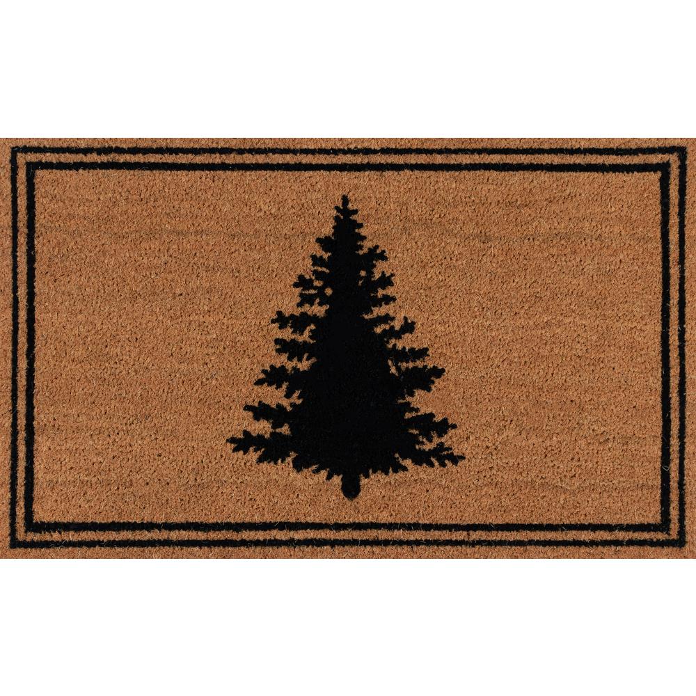 Erin Gates By Momeni Park Evergreen Silhouette Black 1 Ft 8 In X 2 Ft 9 In Indoor Outdoor Door Mat