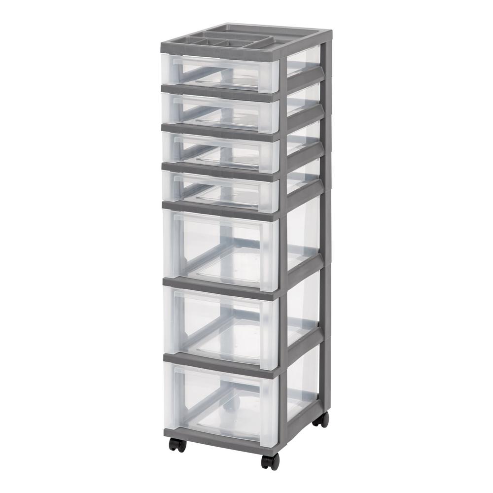 Iris 12 05 In X 42 13 Gray 7 Drawer Storage Cart With Organizer Iris 12 05 In X 42 13 Gray 7 Drawer Storage Cart With Organizer Top