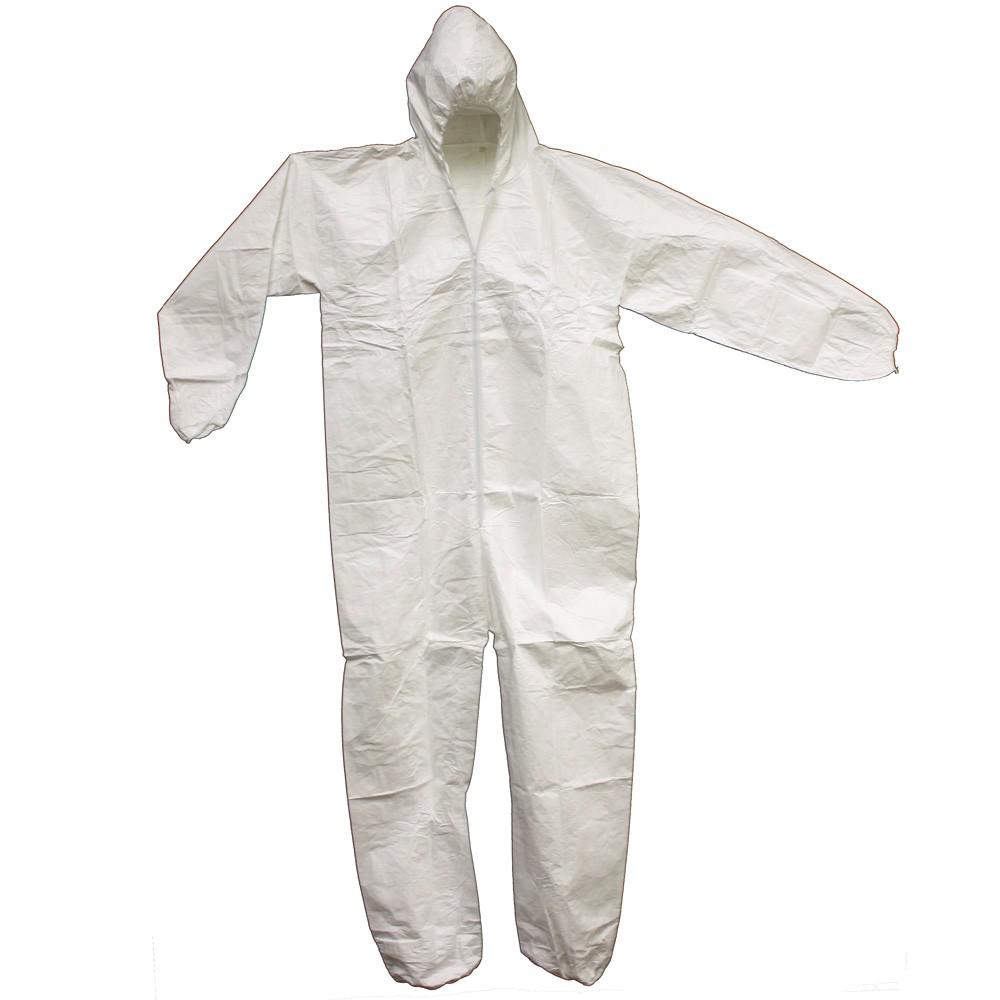 THE SAFETY ZONE Disposable Unisex Coverall X-Large White Polypropylene ...