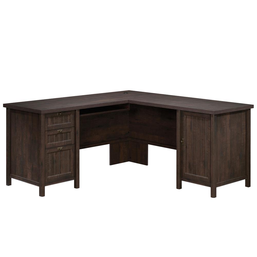 Sauder Costa Coffee Oak L Shaped Desk 422982 The Home Depot Sauder Costa Coffee Oak L Shaped Desk