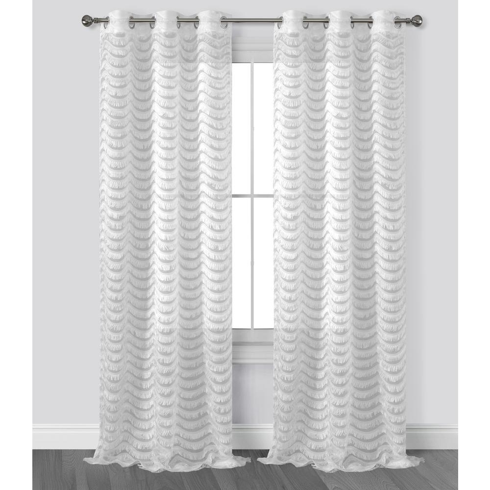 Dainty Home Claire 3 Dimensional Grommet Window Curtain Panel Pair with