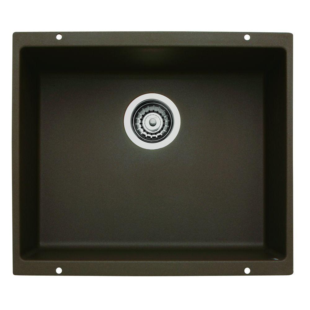 Blanco Precis Undermount Granite Composite 20 75 In Single 0 Hole Blanco Precis Undermount Granite Composite 20 75 In Single 0 Hole Bowl Kitchen Sink Cafe Brown 515652 The Home Depot