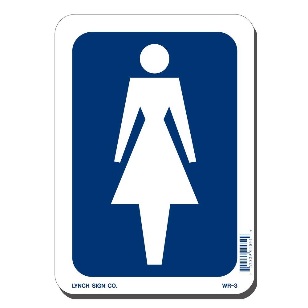 Lynch Sign 4 in. x 6 in. Blue on White Plastic Women Symbol Sign-WR- 3 ...