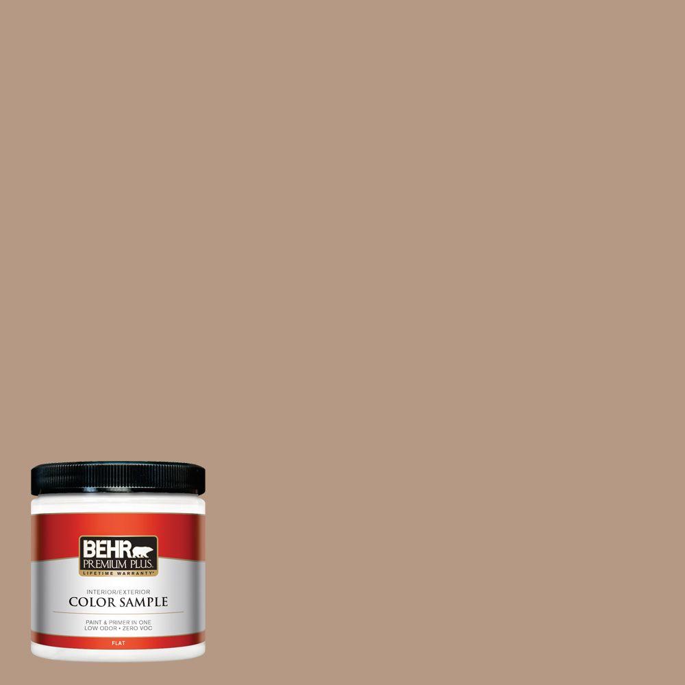 BEHR Premium Plus 8 oz. 250F4 Stone Brown Flat Interior/Exterior