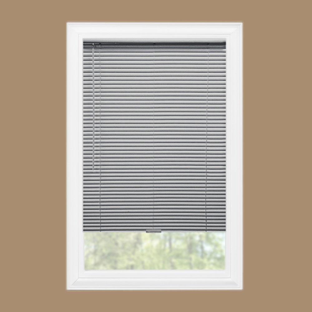 Hampton Bay Gray Cordless 1 In Room Darkening Vinyl Blind 50 5 In W X 48 In L Actual Size 50 In W X 48 In L 10793478585755 The Home Depot