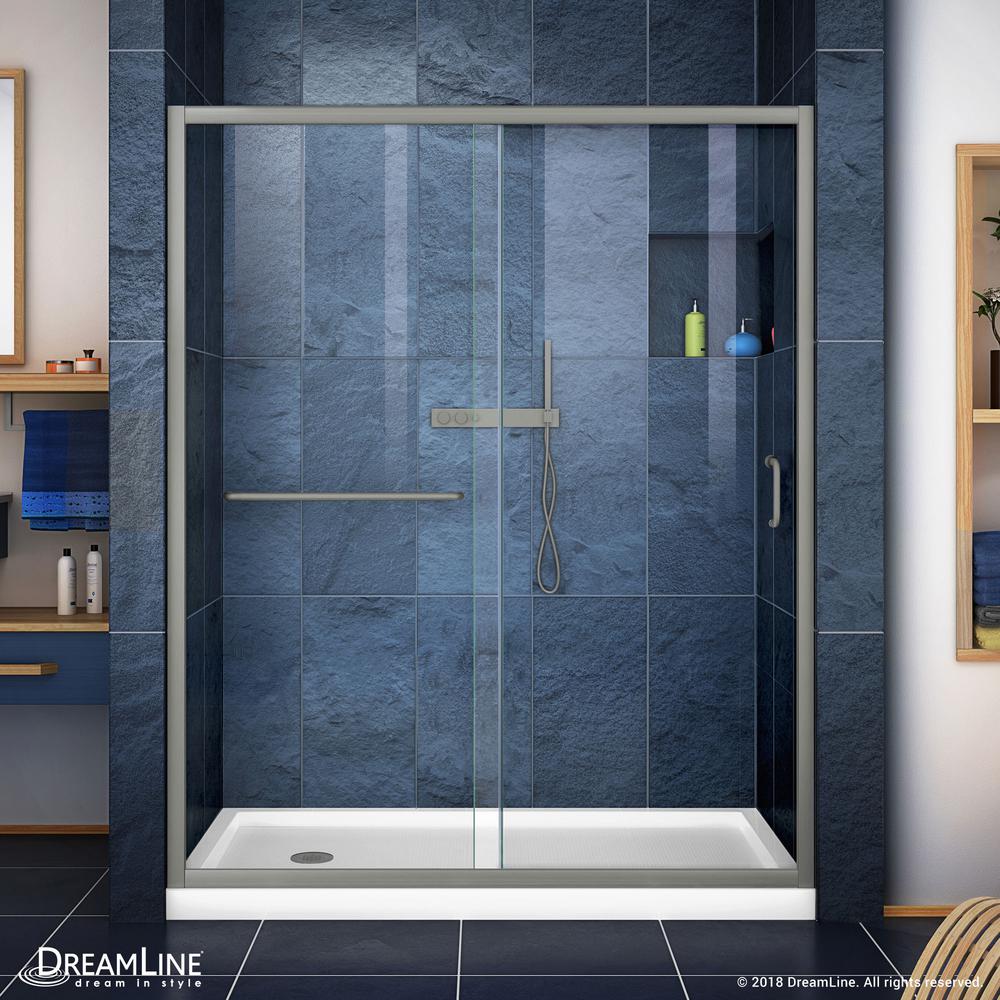 Dreamline Infinity Z 30 In X 60 Semi Frameless Sliding Shower X 60 In Semi Frameless Sliding Shower
