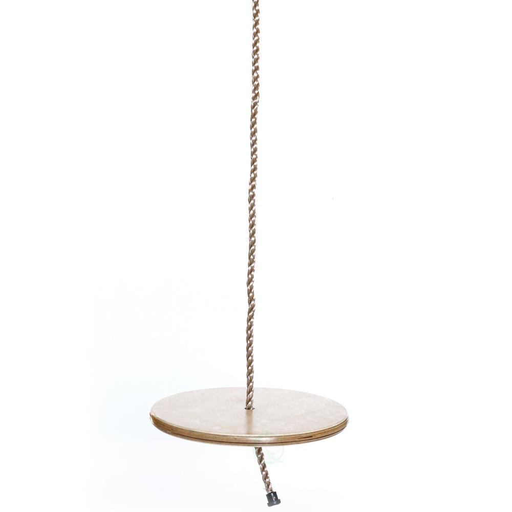 Playberg Wooden Round Disc Plate Swing Seat With Hanging Rope Qi003374 The Home Depot