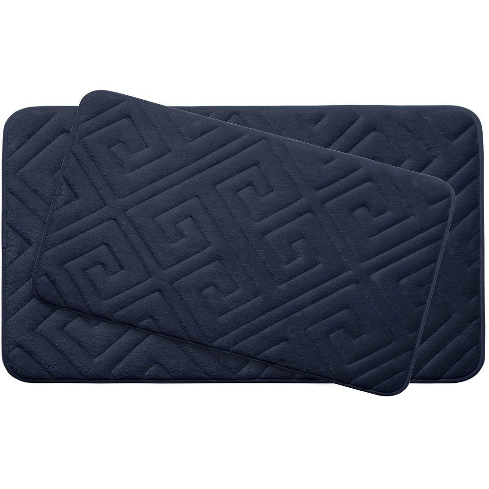 Caicos Indigo Memory Foam 2Piece Bath Mat SetYMB003649