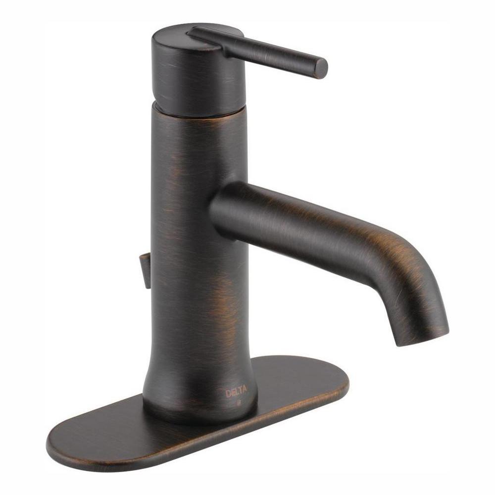 Delta Trinsic Single Hole Single Handle Bathroom Faucet With Metal