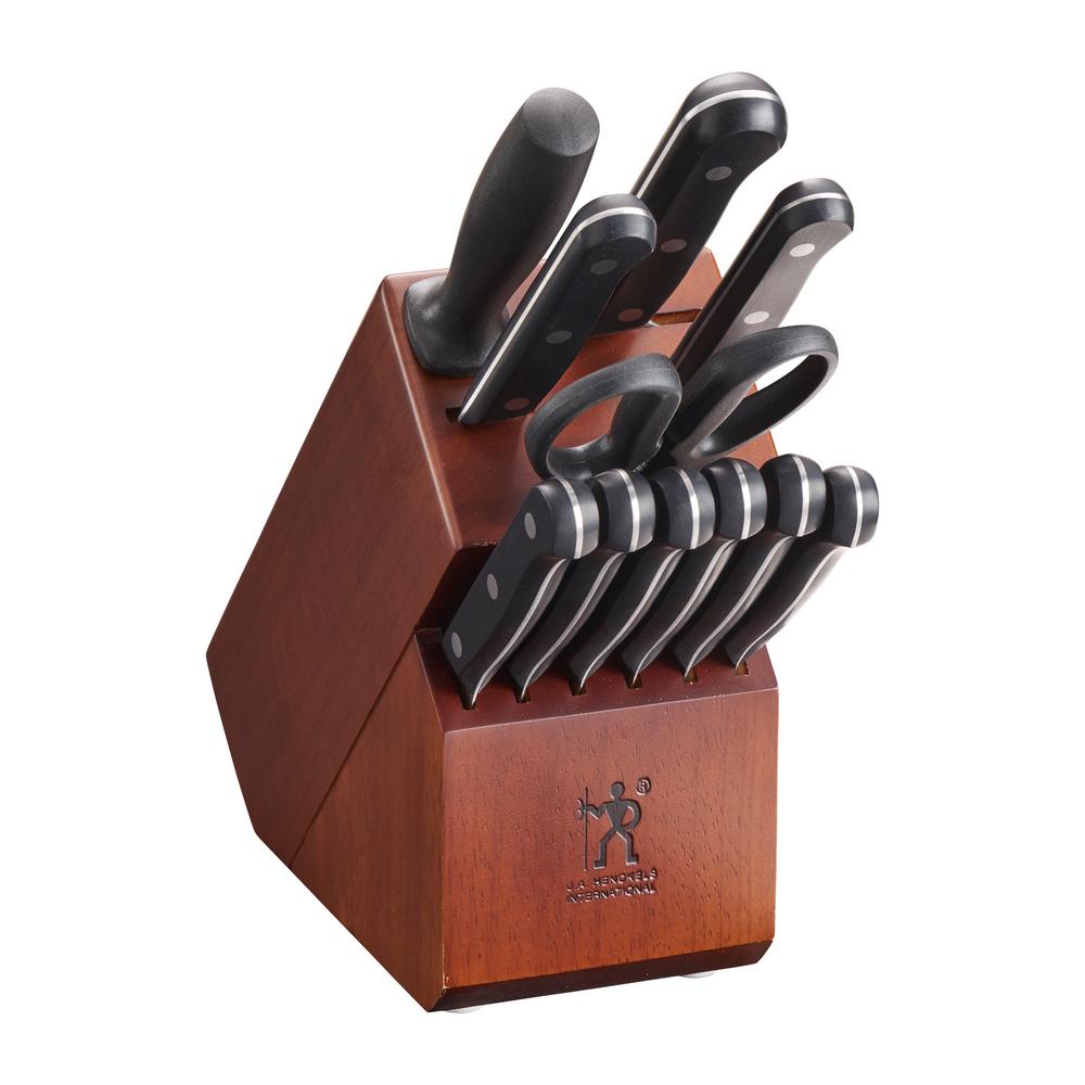 Henckels Solution 12-Piece Stainless Steel Knife Set with Block-17550 ...