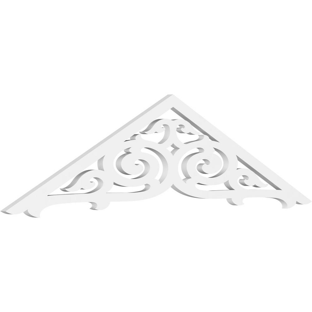 60 W x 25 H x 1 P Primed Ekena Millwork GPP060X025X100HUR Gable Pediment 10//12