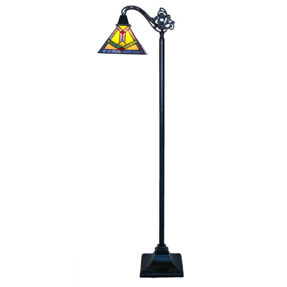 River Of Goods 60 In Multi Colored Side Arm Floor Lamp With Stained Multi Colored Side Arm Floor Lamp With Stained Glass