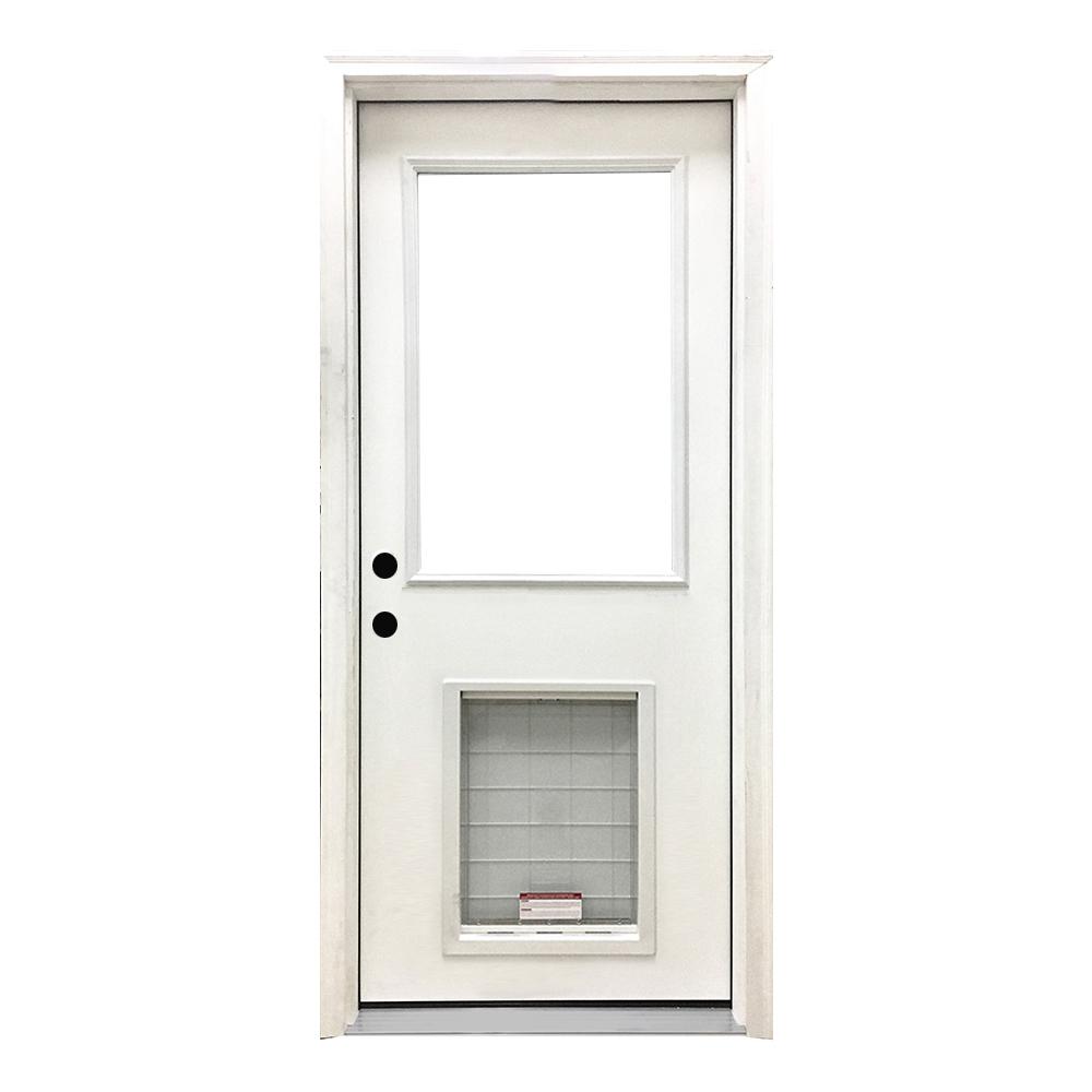 exterior door with dog door