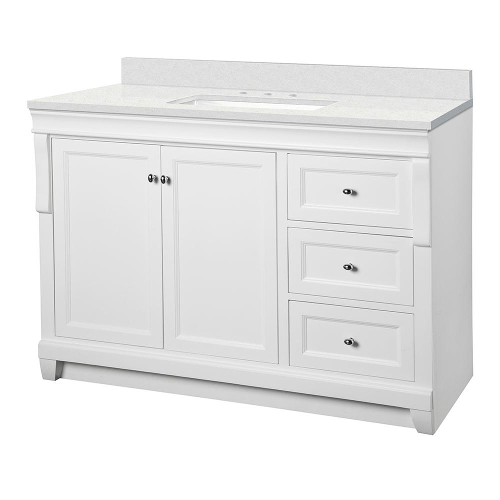 Foremost Naples 49 in. W x 22 in. D Bath Vanity in White with