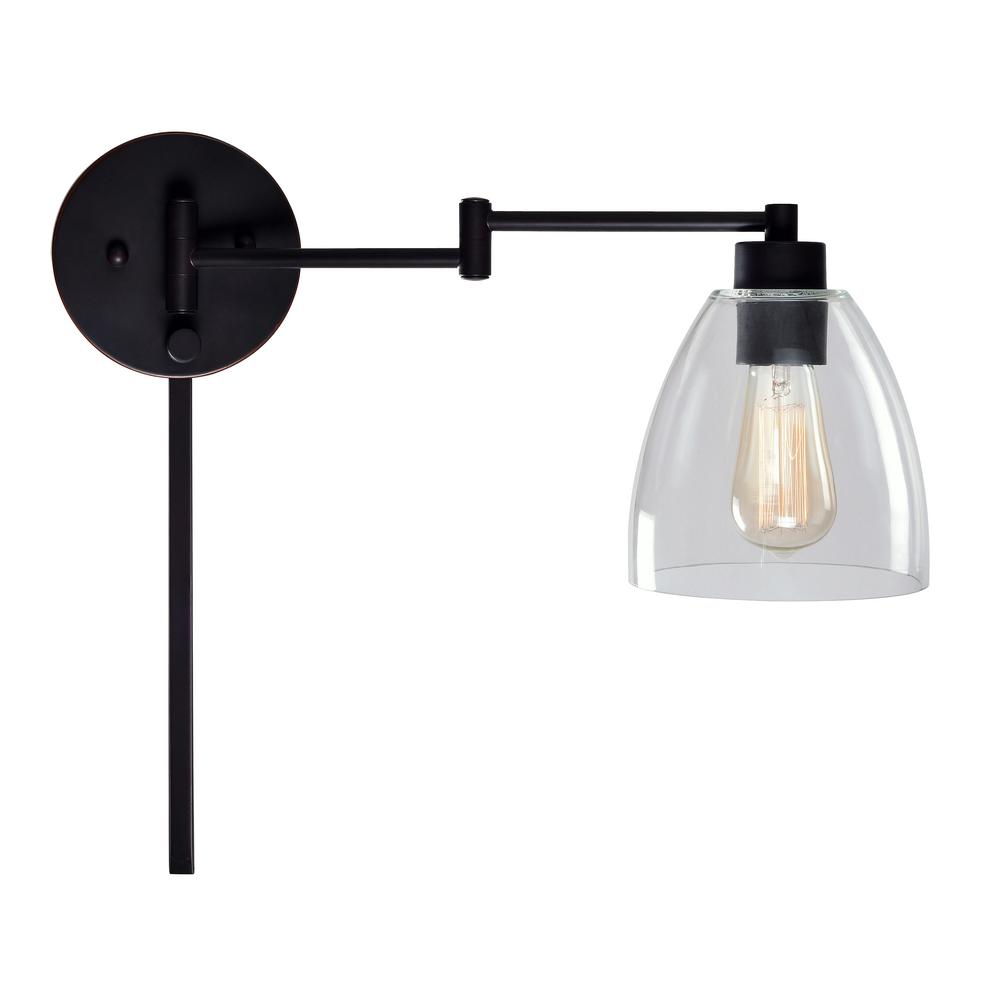 Kenroy Home Edis 1 Light Bronze Wall Swing Arm Lamp 33077orb The