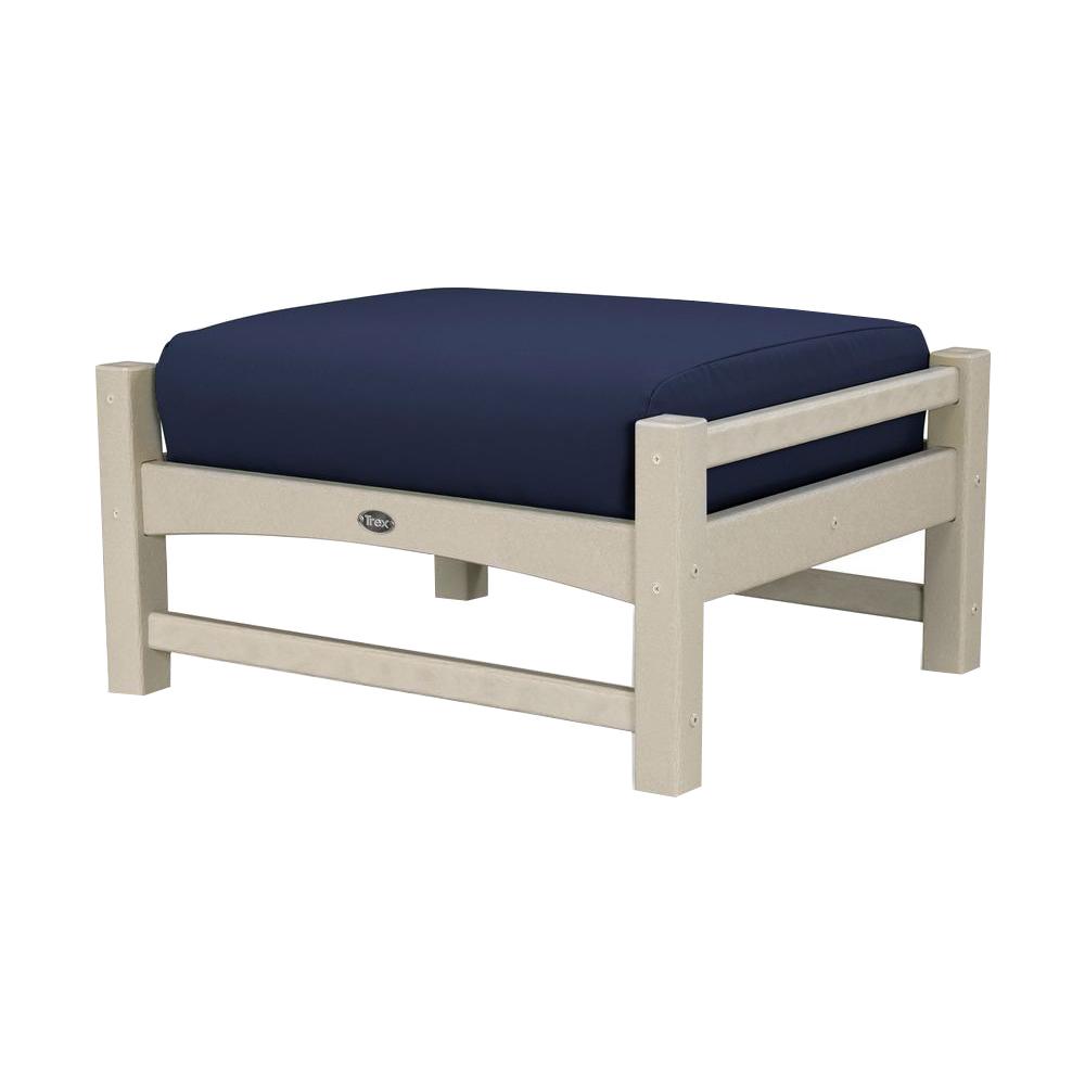 Trex Outdoor Furniture Rockport Club Sand Castle Plastic Patio Ottoman