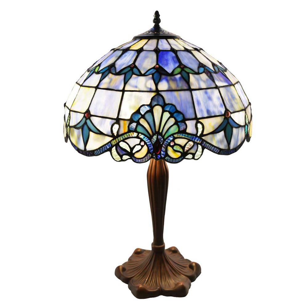 Artistic Weavers Biro 30.5 in. Transparent Blue Indoor Table Lamp ...